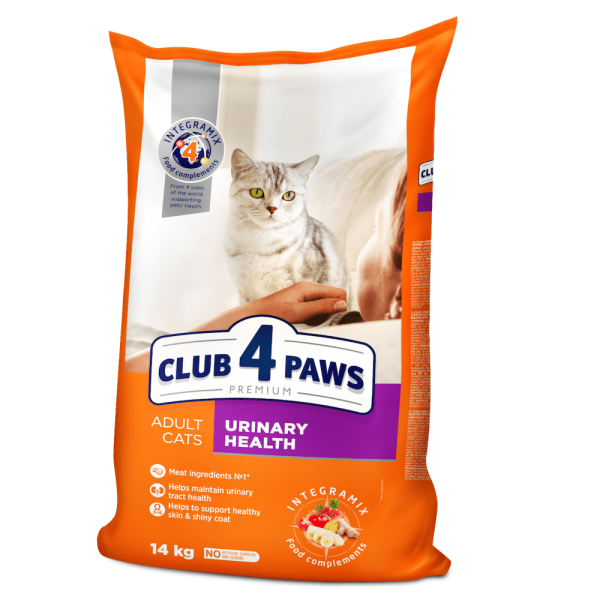 Клуб 4 Лапы premium urinary health для кошек 14 кг