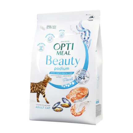 optimeal cat beauty podium для кошек из морепродуктов 4 кг