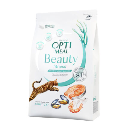 optimeal cat beauty fitness для кошек из морепродуктов 1.5 кг