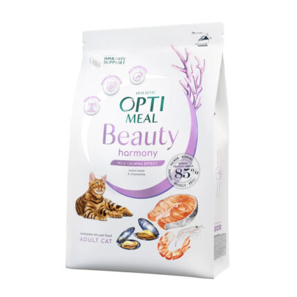 optimeal cat beauty harmony calming для кошек из морепродуктов 1.5 кг