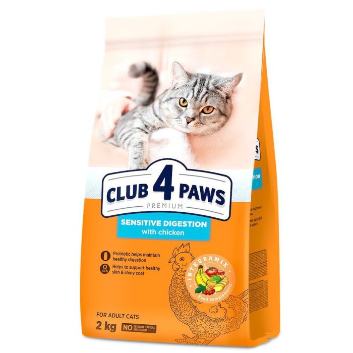 Клуб 4 Лапы premium sensitive digestion для кошек 2 кг