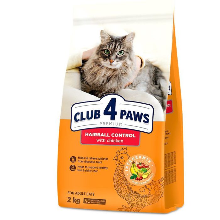 Клуб 4 Лапы premium hairball control для кошек 2 кг