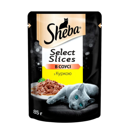 sheba slices для кошек с курицей в соусе 12*85 г