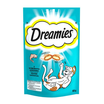 Лакомство dreamies подушечки с лососем для кошек 60 г