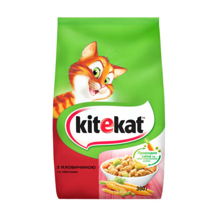 kitekat для кошек с говядиной и овощами 300 г