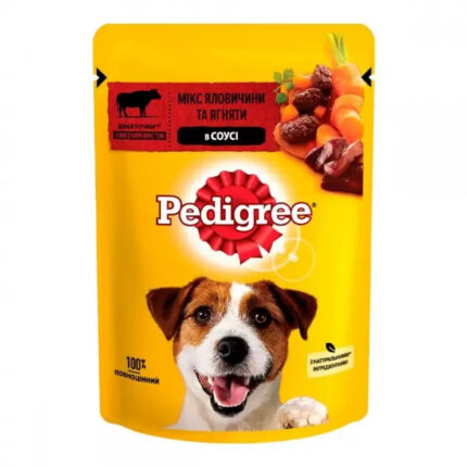 pedigree Сhicken in sauce пауч для собак с говядиной и ягненком в соусе 24*100 г