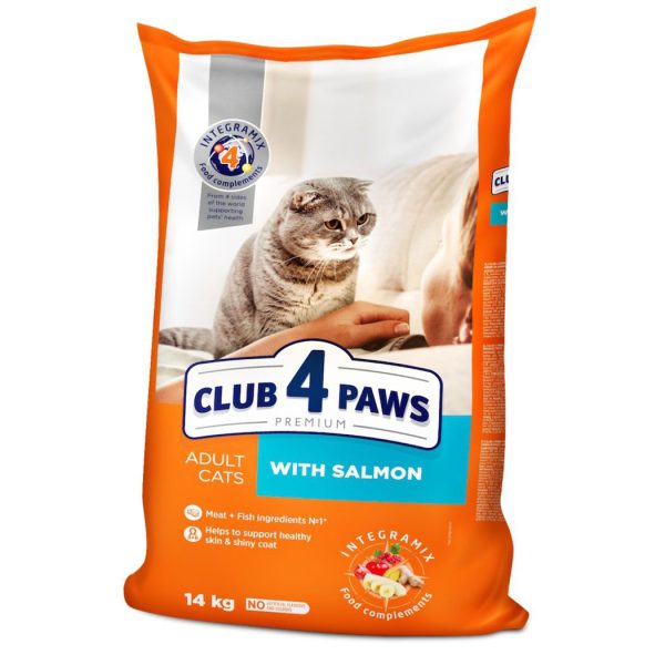 Клуб 4 Лапы premium salmon для кошек с лососем 14 кг