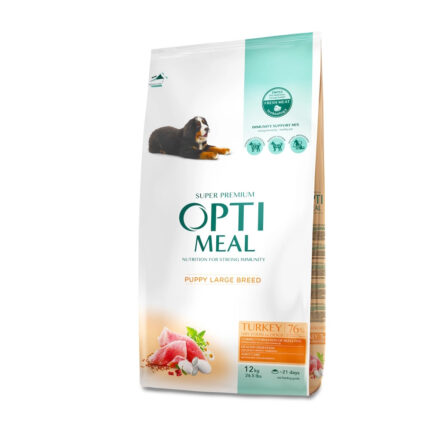 optimeal dog puppy large для щенков крупных пород с индейкой 4 кг