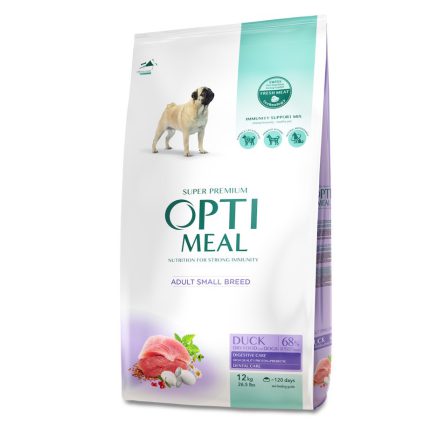 optimeal adult small для собак с уткой 12 кг