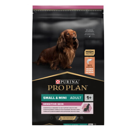 purina pro plan dog adult small & mini sensitive skin для собак с лососем 7 кг