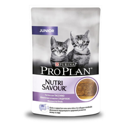 purina pro plan junior nutrisavour паштет с индейкой для котят 24х85 г