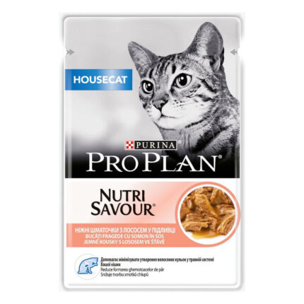 purina pro plan housecat nutrisavour Кусочки с лососем для кошек 85 г