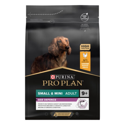 purina pro plan dog adult 9+ small & mini age defence для собак малых пород с курицей 3 кг