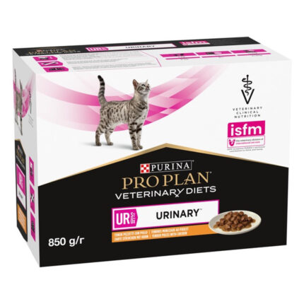 purina veterinary diets ur urinary feline для кошек с курицей 10х80 г