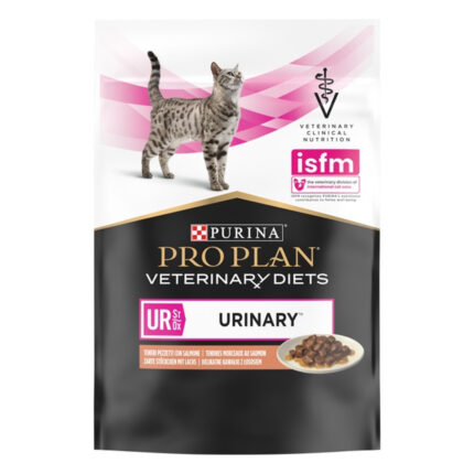 purina veterinary diets ur urinary feline в подливке с лососем для кошек 10х80 г