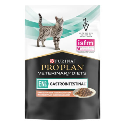 purina veterinary diets en gastrointestinal feline в подливке с лососем для кошек 10х80 г