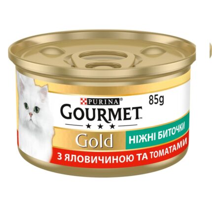 gourmet gold Нежные биточки для кошек с говядиной и томатами 24x85 г