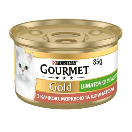 gourmet gold для кошек паштет с уткой, морковью и шпинатом 24x85 г