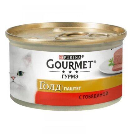 gourmet gold для кошек паштет с говядиной 24x85 г