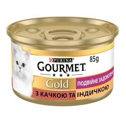 gourmet gold для кошек с уткой и индейкой, кусочки в подливе 24x85 г