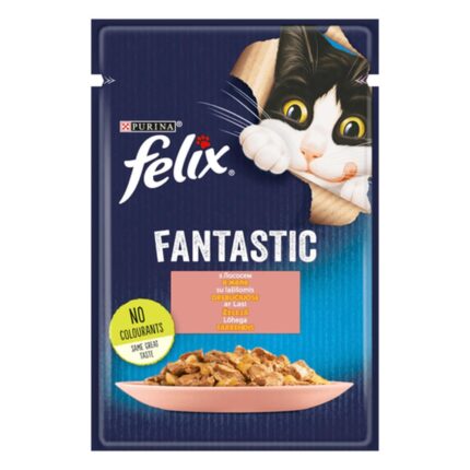 Влажный корм для кошек felix fantastic, с лососем, 26*85 г