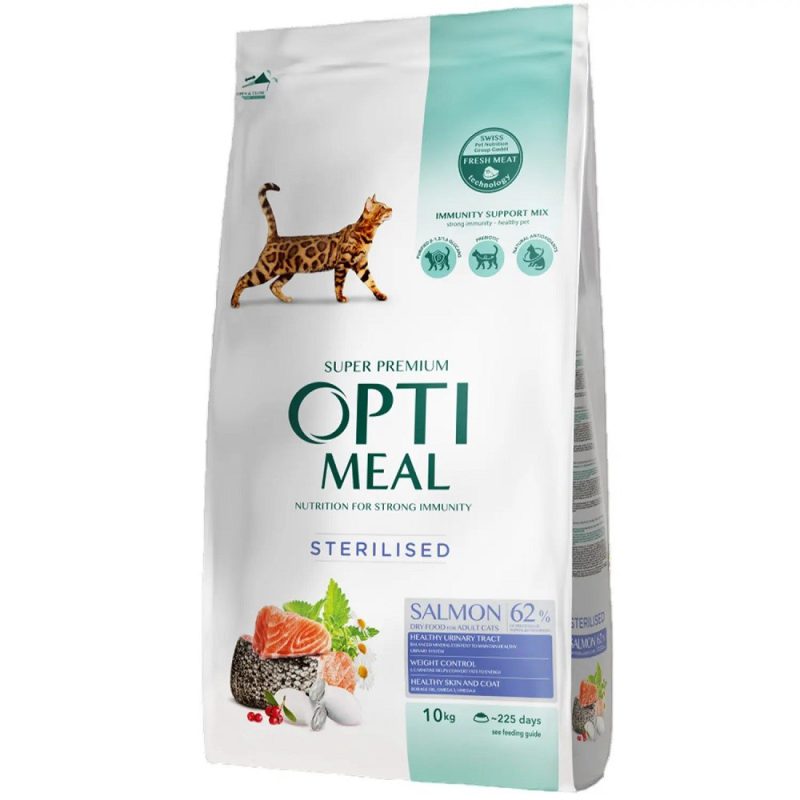 Optimeal Cat Adult Sterilised Salmon 10 кг сухой корм для стерилизованных кошек с лососем Optimeal Cat Adult Sterilised Salmon 10 кг сухой корм для стерилизованных кошек с лососем