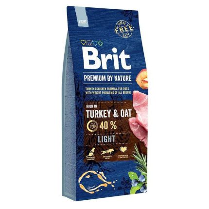 brit premium light для собак с индейкой 15 кг