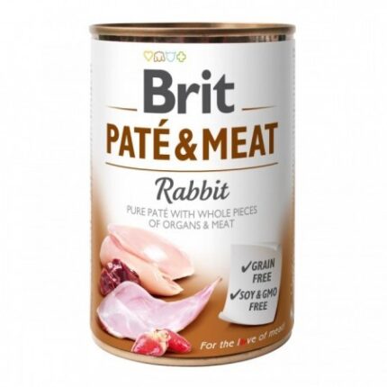 brit pate meat dog для собак паштет с кроликом 400 г