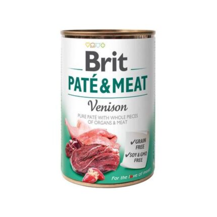 brit pate meat dog для собак паштет с олениной 400 г