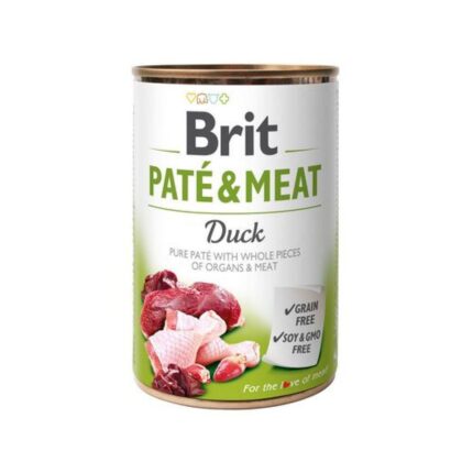 brit pate meat dog для собак паштет с уткой 400 г