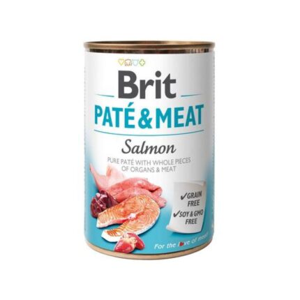 brit pate meat dog для собак паштет с лососем 400 г