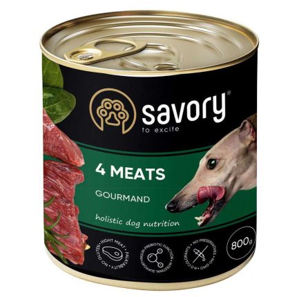 savory dog gourmand 4 meats для собак 4 мяса 800 г