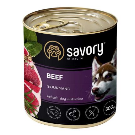 savory dog gourmand beef для собак с говядиной 800 г