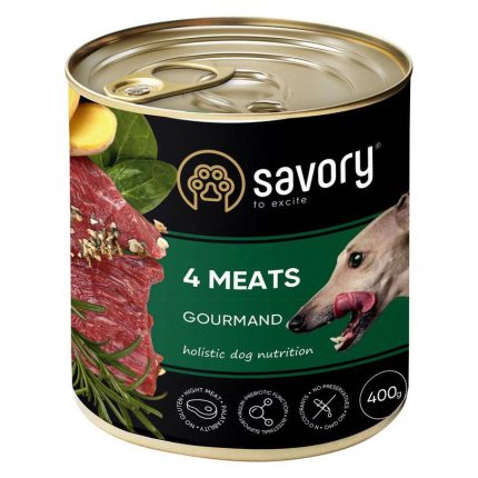 savory dog gourmand 4 meats для собак 4 мяса 400 г