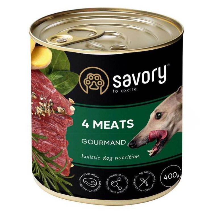 savory dog gourmand 4 meats для собак 4 мяса 400 г