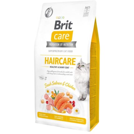 brit care gf haircare shiny coat для кошек c курицей и лососем 7 кг