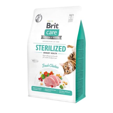 brit care cat gf sterilised urinary для стерилизованных кошек с курицей 400 г