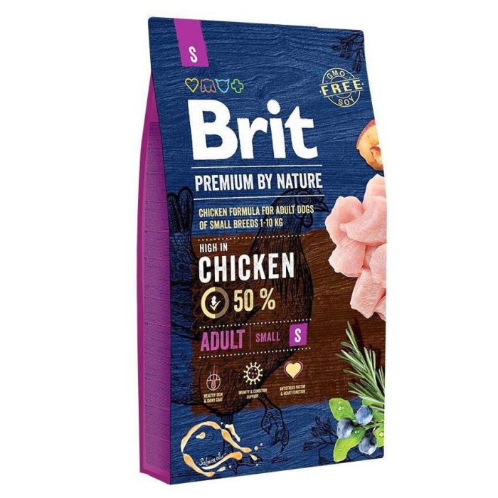 brit premium adult small s для собак c курицей 8 кг