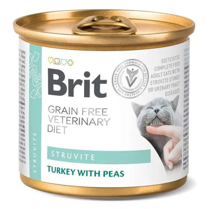 brit vd struvite cat cans для кошек с индейкой и горохом 200 г