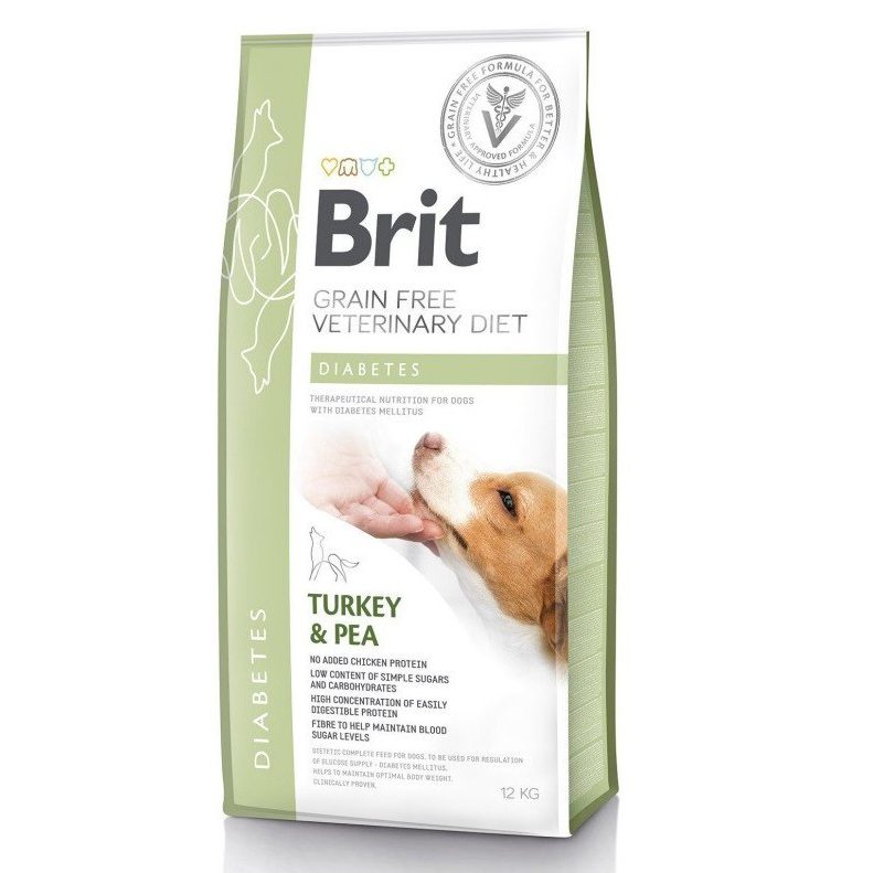 brit vd dog diabets для собак с сахарным диабетом, индейкой и горохом 12 кг
