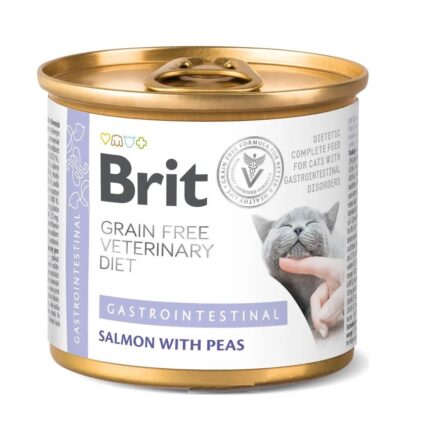 brit vd gastrointestinal cat cans для кошек с лососем и горохом 200 г