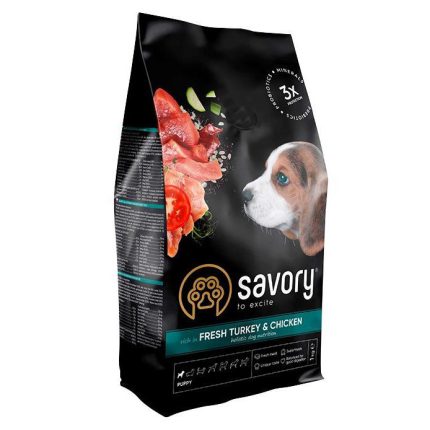 savory puppy turkey chicken для щенков с индейкой и курицей 1 кг