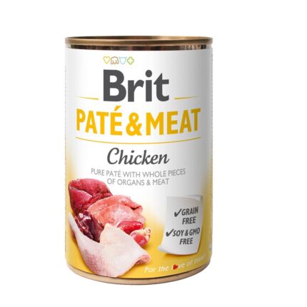 brit pate meat dog для собак паштет с курицей 400 г