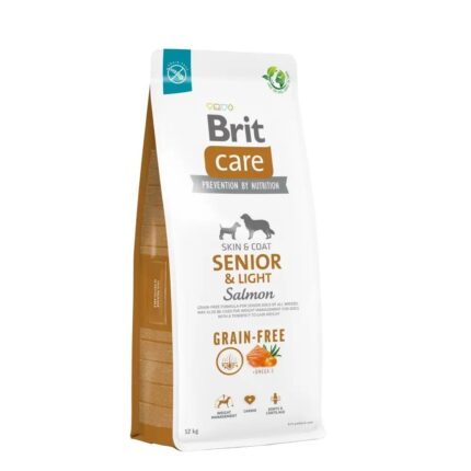 brit care grain free senior & light salmon для собак с лососем 12 кг