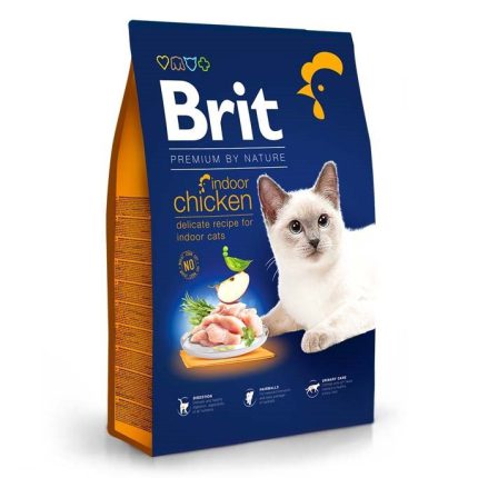 brit premium indoor chicken для кошек с курицей 8 кг