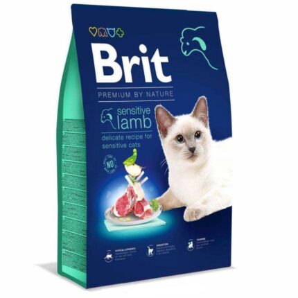 brit premium sensitive lamb для кошек с ягненком 8 кг