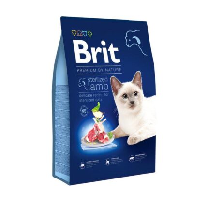 brit premium sterilized lamb для стерилизованных кошек с ягненком 8 кг