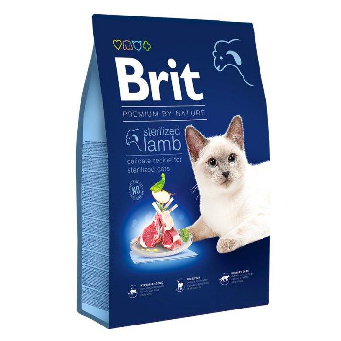 brit premium sterilized lamb для стерилизованных кошек с ягненком 8 кг
