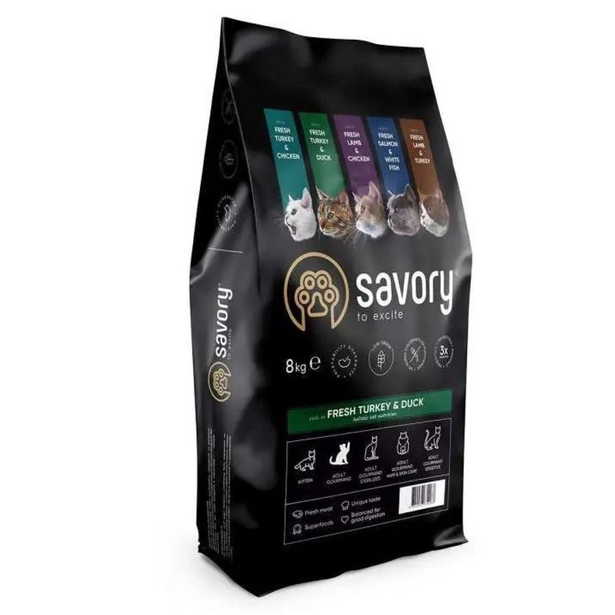 savory fresh turkey & duck для кошек с индейкой и уткой 8 кг