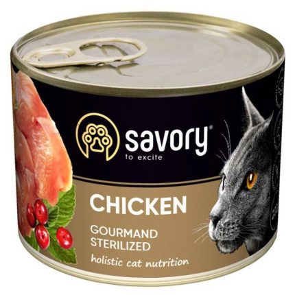 savory sterilised chicken для стерилизованных кошек с курицей 400 г